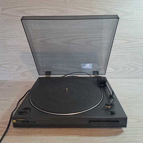 AIWA PX-E800K Stereo Full Automatic Turntable System Record Player Black Working