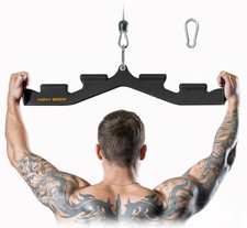LAT Pulldown Bar with 6 Handles, Wide Neutral Grip for Home Gym Cable