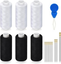 6 Pcs Sewing Thread Kit, 400 Yards Each Spool 402 Polyester Thread with Sewing