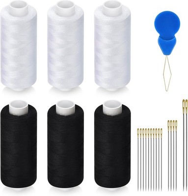 6 Pcs Sewing Thread Kit, 400 Yards Each Spool 402 Polyester Thread with Sewing