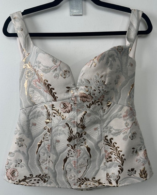 NEW Express 6 Off Shoulder Corset Top Brocade Bustier Party Occasion Women C9