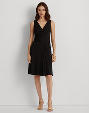 NWT  Lauren Ralph Lauren Women's Sleeveless Jersey Black Dress