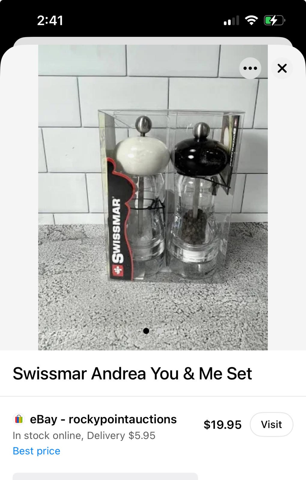 Swissmar Salt and Pepper Mill Set with Colored Acrylic Tops