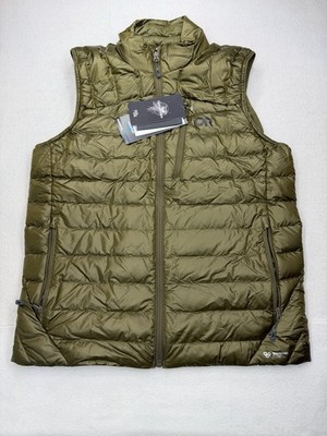 Outdoor Research Helium Down Vest Loden Green Men s Small 800 Fill Pertex NWT