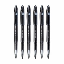 Uniball UBA 188 M Air Micro Roller Ball Pen 0.5mm Black Ink Pack of 6 Pens