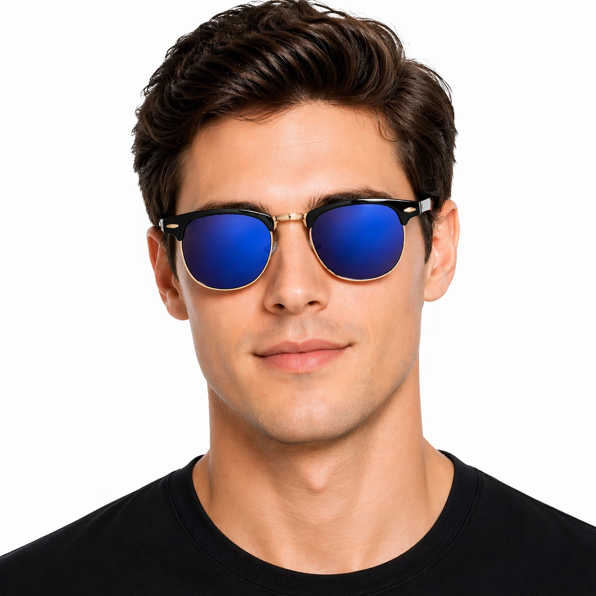 ASVP Shop Designer Sonnenbrille Hornbrille Retro Vintage UV400 Schwarz