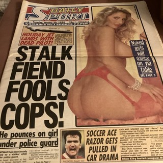 Sunday Daily Sport Newspaper 1996 Linsey Dawn McKenzie. Vicki Lee. Eve Vorley