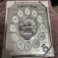 Baby First Year Silver Picture Frame - Small Blemish On Frame