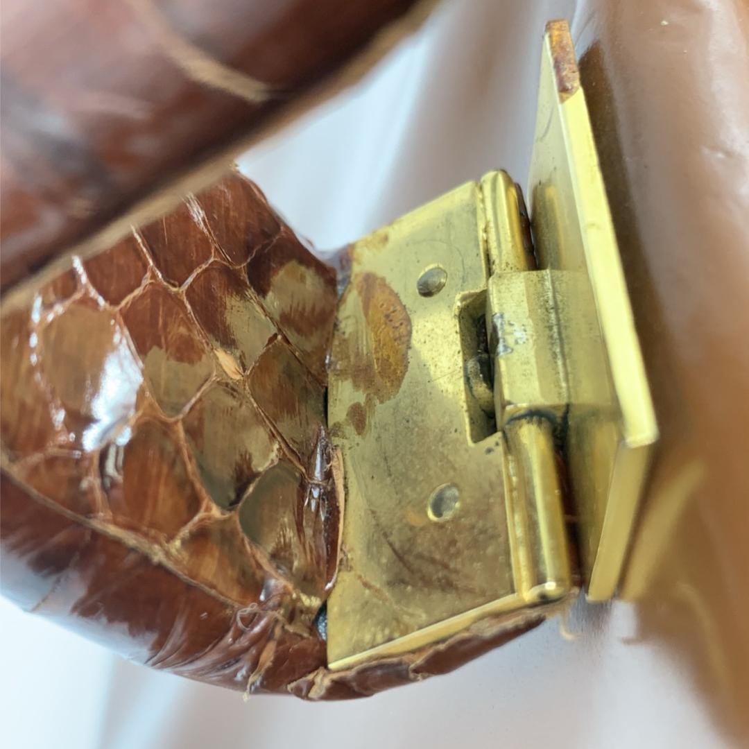 Prada Brown Patent Leather Enamel Python Logo Sho… - image 17