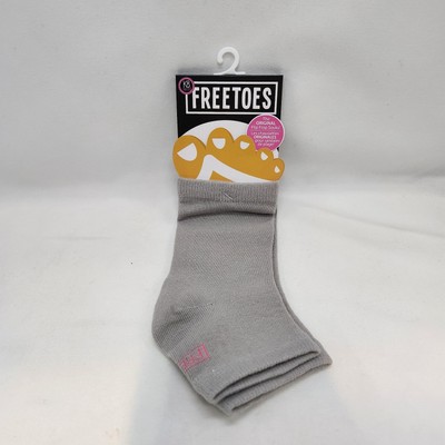 Freetoes Socks Flip Flop Pedicure Yoga Exercise Gray Sandals Vacation Beach Boat