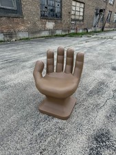 Light Brown / Tan Left HAND SHAPED CHAIR 32" tall adult 70's Retro iCarly NEW