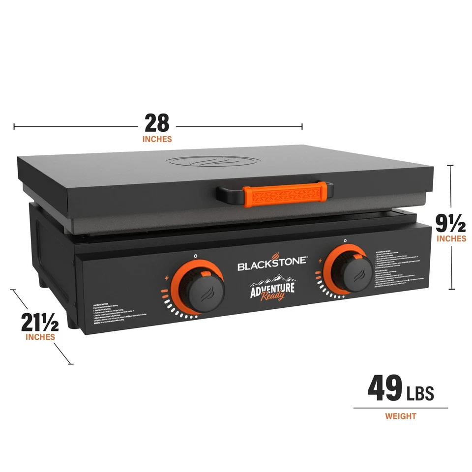 Blackstone Adventure Ready 2-Burner 22" Propane Griddle with Hard Cover in Black - Image 4 of 4