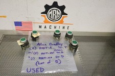 Allen Bradley 800T-A... Ser T Green Pushbuttons W/ 9 Contact Blocks Lot of 5 