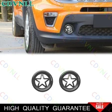 For Jeep Renegade 2019+ ABS Carbon Fiber Pentagram Exterior Fog Light Lamp Trim