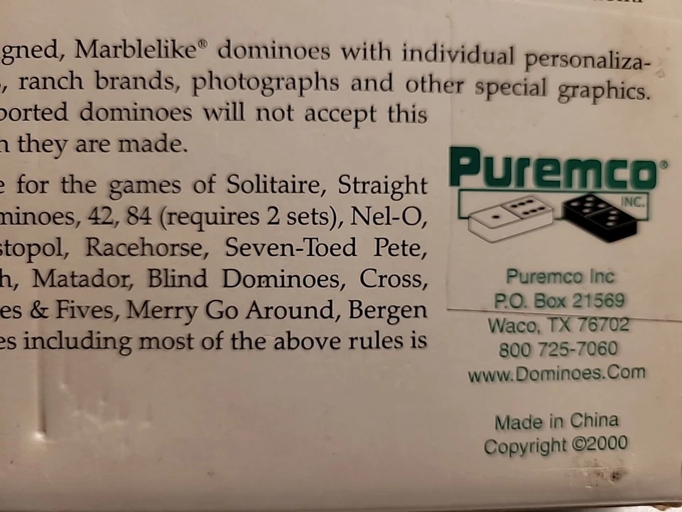 New Vintage Puremco Dominoes Tournament Extra Thick Marblelike Ostrich Leatheret - Image 4 of 4