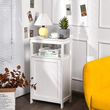 Floor Cabinet Single Door Floor Cabinet with Shelf-White Bathroom