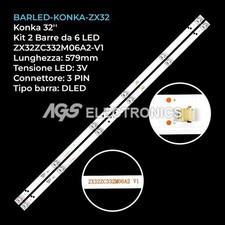 KIT 2 BARRE STRIP 6 LED TV KONKA ZX32ZC332M06A2-V1 JL.D32061330-114DS-M