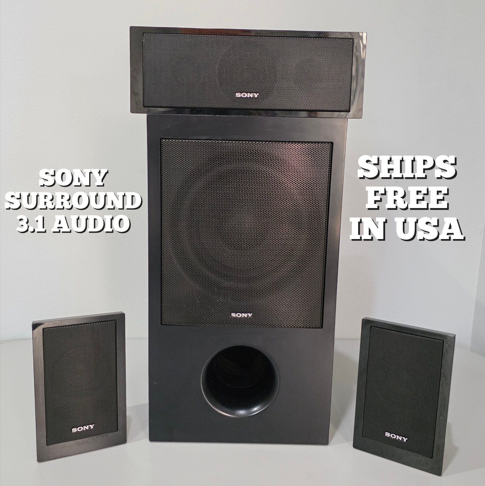 SONY SS-WS102 Subwoofer with SS-CT101 Center and 2 TS-102 Satellite Speakers System