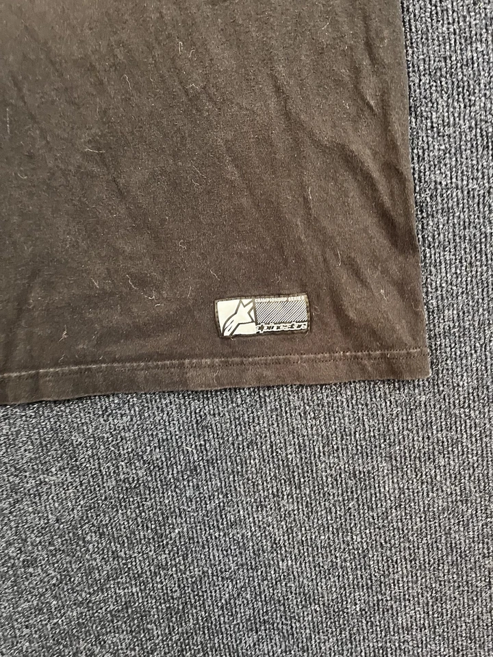 Camisa Alpinestars Para Hombre Mediana Negra Amarilla Manga Corta Gráfica Moto Camiseta Carreras Foto 4 de 4