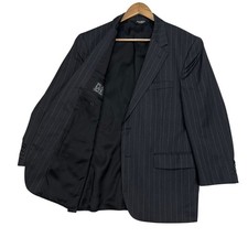 Jos A Bank Travelers Collection Blazer Mens 42S Gray Pinstripe Wool Suit Jacket