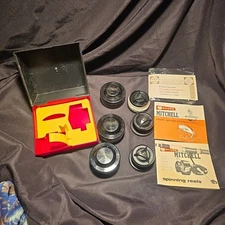 Garcia Mitchell 300 Box With Insert Manuals And 3  Small Spools W/ Cases One New