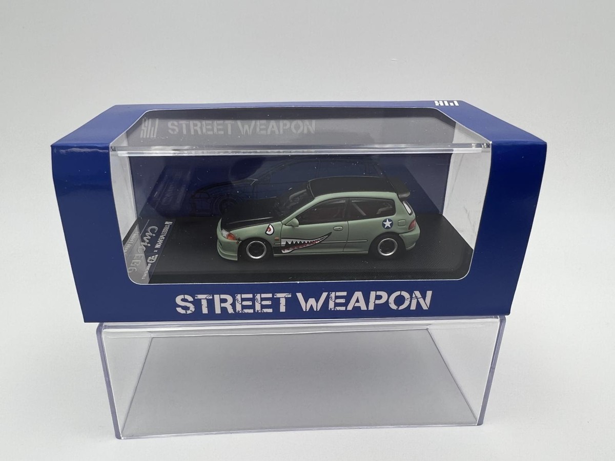 ミニカー 1/64 street weapon Civic STREET WEAPON 1/64 Honda Civic EG6 Yellow Diecast Models Car