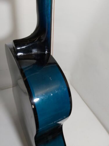 Chitarra acustica blu in legno 3D Ave corde e cinghia con sacca - Imagen 11 de 13