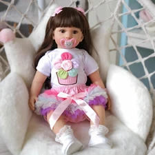 24" Infant Sweet Newborn Toddler Reborn Baby Dolls Preemie Cloth Body Handmade