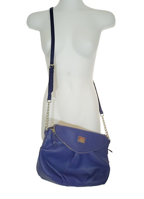 Juicy Couture Tunnel Flap Crossbody Bag Ocean Deep Purple Partial Chain Purse