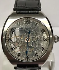 48mm Clear Skeleton Mechanical | CHERNABOG Silvertn Cushion Case STUHRLING Watch