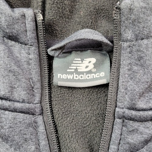 New Balance Jacket Womens Medium Quilted Fleece Black Hooded Zip Side Pockets - Picture 15 of 18
