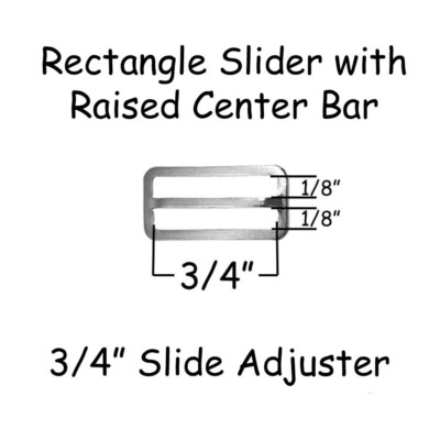 200 Bow Tie Slide Adjusters / Tri Bar for Adjustable Straps - 3/4'' Silver Metal