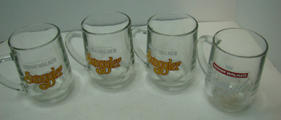 Set Of 4 Hiram Walker 8oz Snuggler Glass Hot Toddy Cocktail Coffee Mug Clear USA