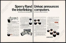 1966 UNIVAC 9200 9300 computer system photo Sperry Rand vintage print ad