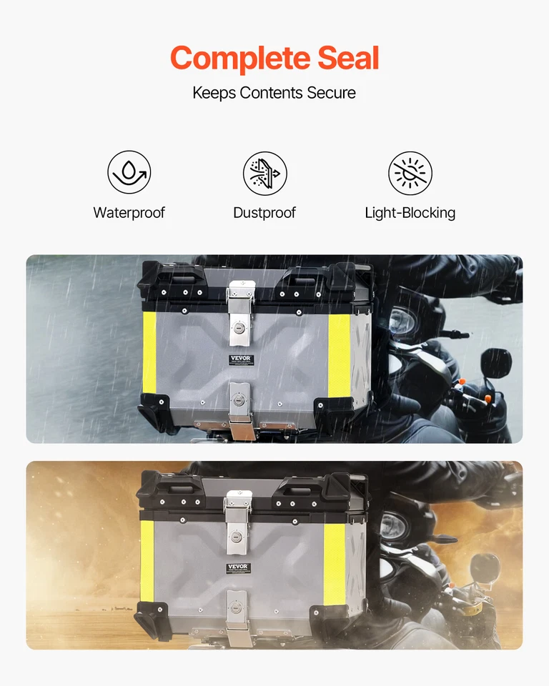 VEVOR Bauletto per Moto 45 L Bauletto Posteriore per Moto con Fodera in Pelle - Imagen 4 de 4