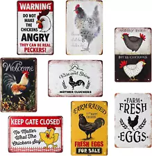 8 Pack Chicken Coop Accessories Funny Chicken Coop Signs Decor Metal Signs  8×12