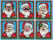 Cross Stitch Kit  Design Works 6 Christmas Selfie Santas XMAS Ornaments DW5937
