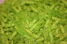 40 pk 1.5" White / Chartreuse Pepper Crappie Fishing Tube Jig Skirts Bluegill