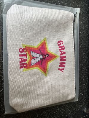 Lustiges Kreuzstich Grammy Stern Polycotton Federmäppchen Kosmetiktasche 22 cm x 16 cm