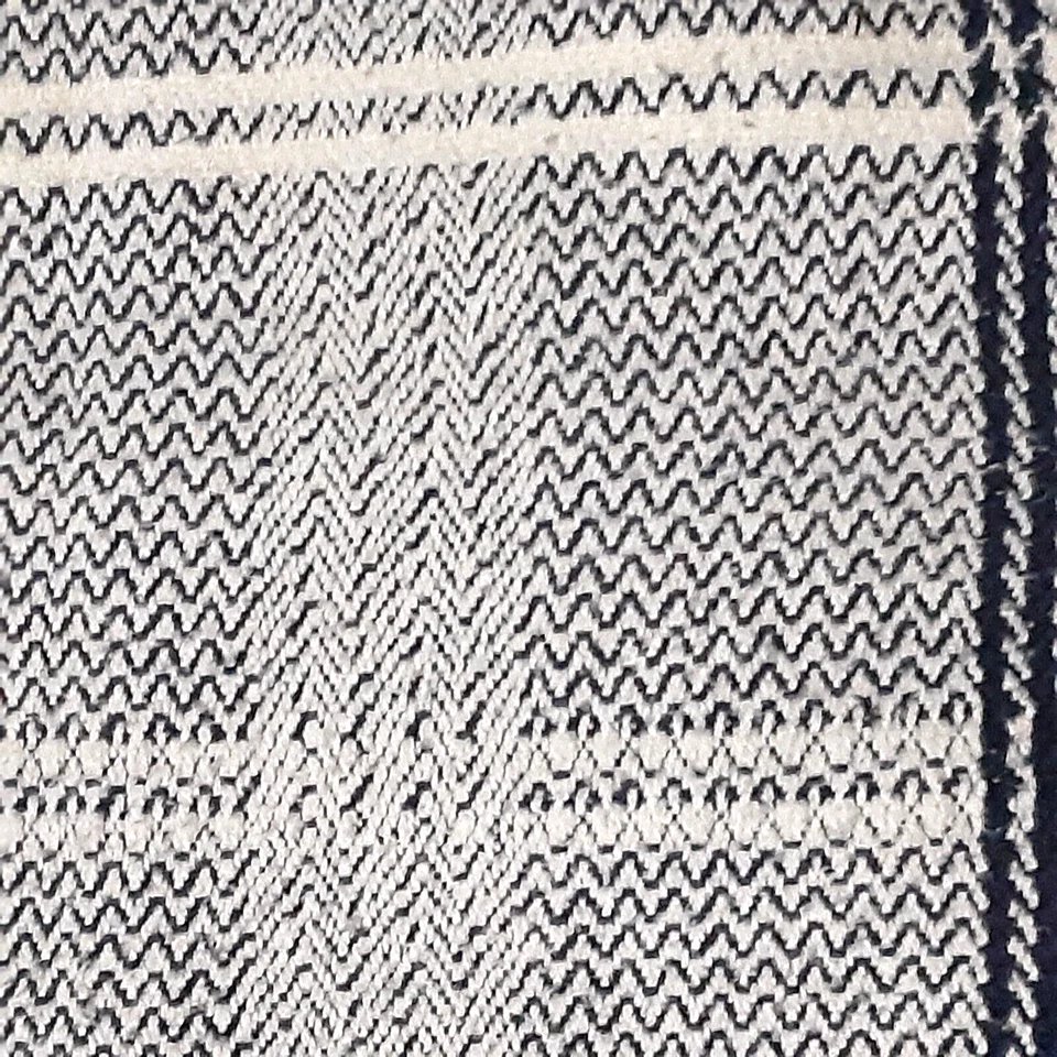 Rustic 100% cotton Izod gray navy plaid woven coverlet queen size made in India - Image 2 of 3