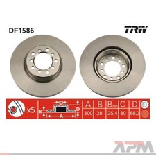 2x TRW DF1586 Bremsscheibe 300 mm für Mercedes-Benz W126 C126