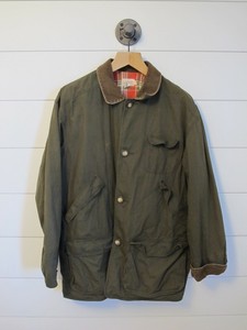 J Crew Vintage 90 S Barn Jacket Olive Green W Plaid Lining
