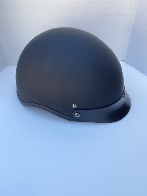 VCAN Cruiser Solid Flat Black Half Face Motorcycle Helmet Large Model V515