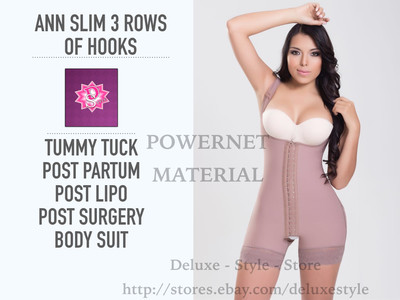WOMEN'S FAJATE BODYSUIT POWERNET POST LIPO TUMMY TUCK POST-SURGERY ANN SLIM 3303