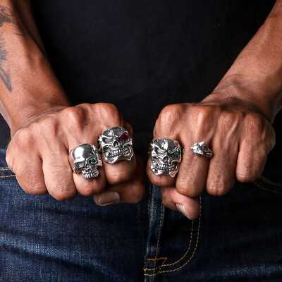 Ruby Red Eye Skull Ring | eBay