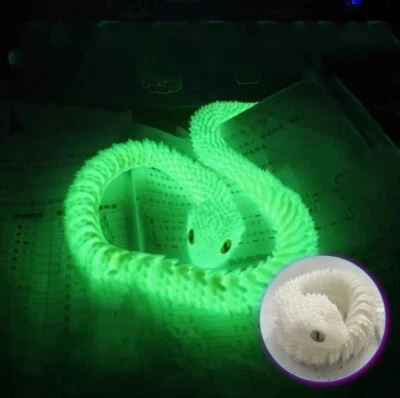 Flexi Fidget Snake | Uniek 3D-geprint speelgoed met gelede slang | Zintuiglijke flexibele plastic glibberige slangen - België