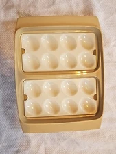 Vintage Tupperware Devil Egg Keeper & Carrier. 4 pcs. Base, 2/Trays & Lid #723-1