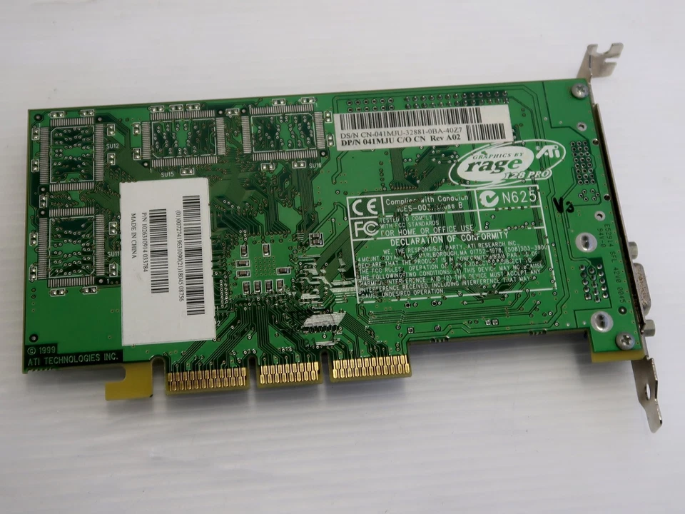 ATI Rage 128 PRO, 16MB SDR, 128 BIT, AGP 4x, Dell 041MJU, VIDEO CARD - WORKING! - Image 3 of 4