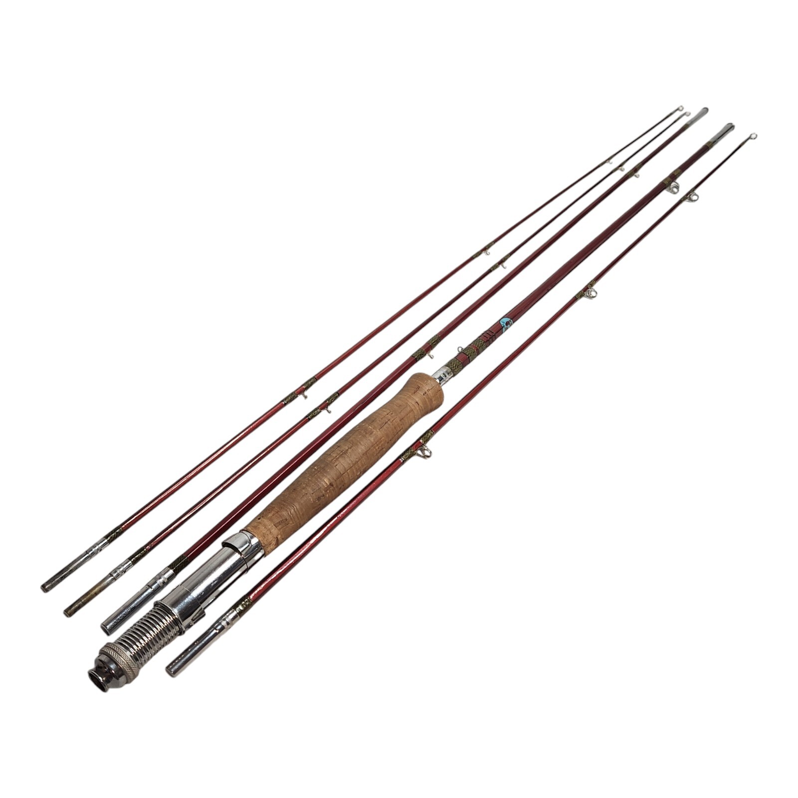 Crown Bamboo Cane Fly Rod Tokyo Japan 8' Foot 3 Piece w/2 extra tips