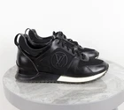 Louis Vuitton Run Away Women's US6.5 IT36.5 Black Leather Mesh Sneakers